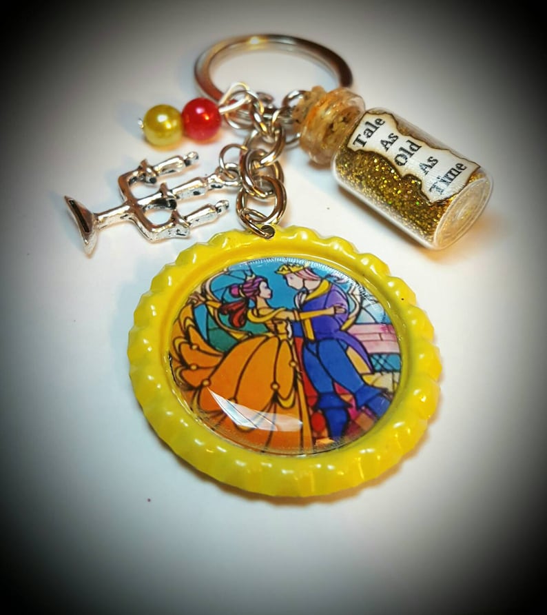 Disney inspired Beauty and the Beast keychain Etsy