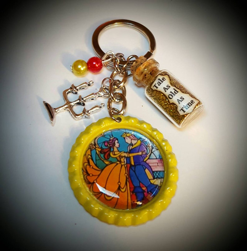 Disney inspired Beauty and the Beast keychain Etsy
