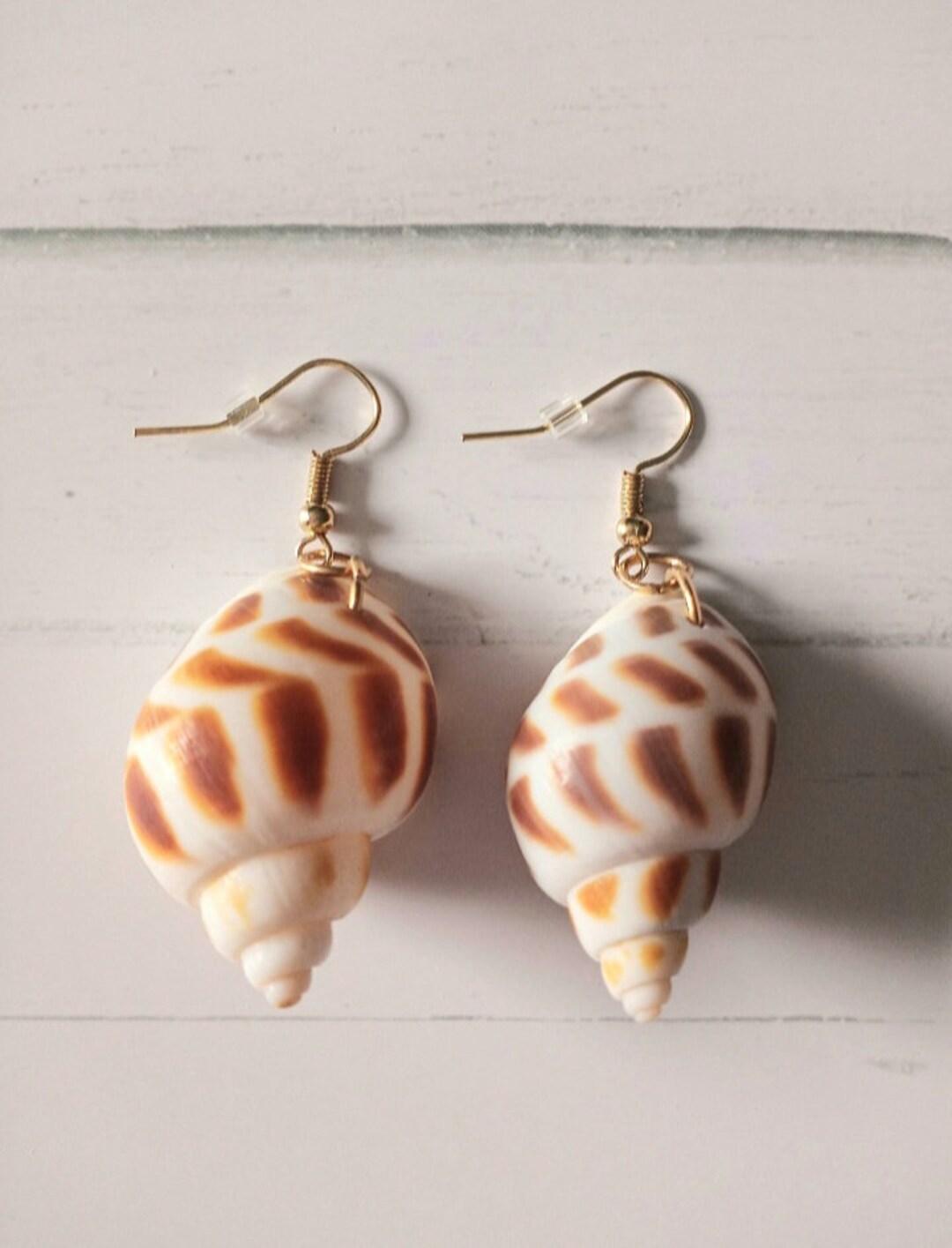Beautiful Real Sea Shell Large Size Earrings to Wear on a Sandy ...