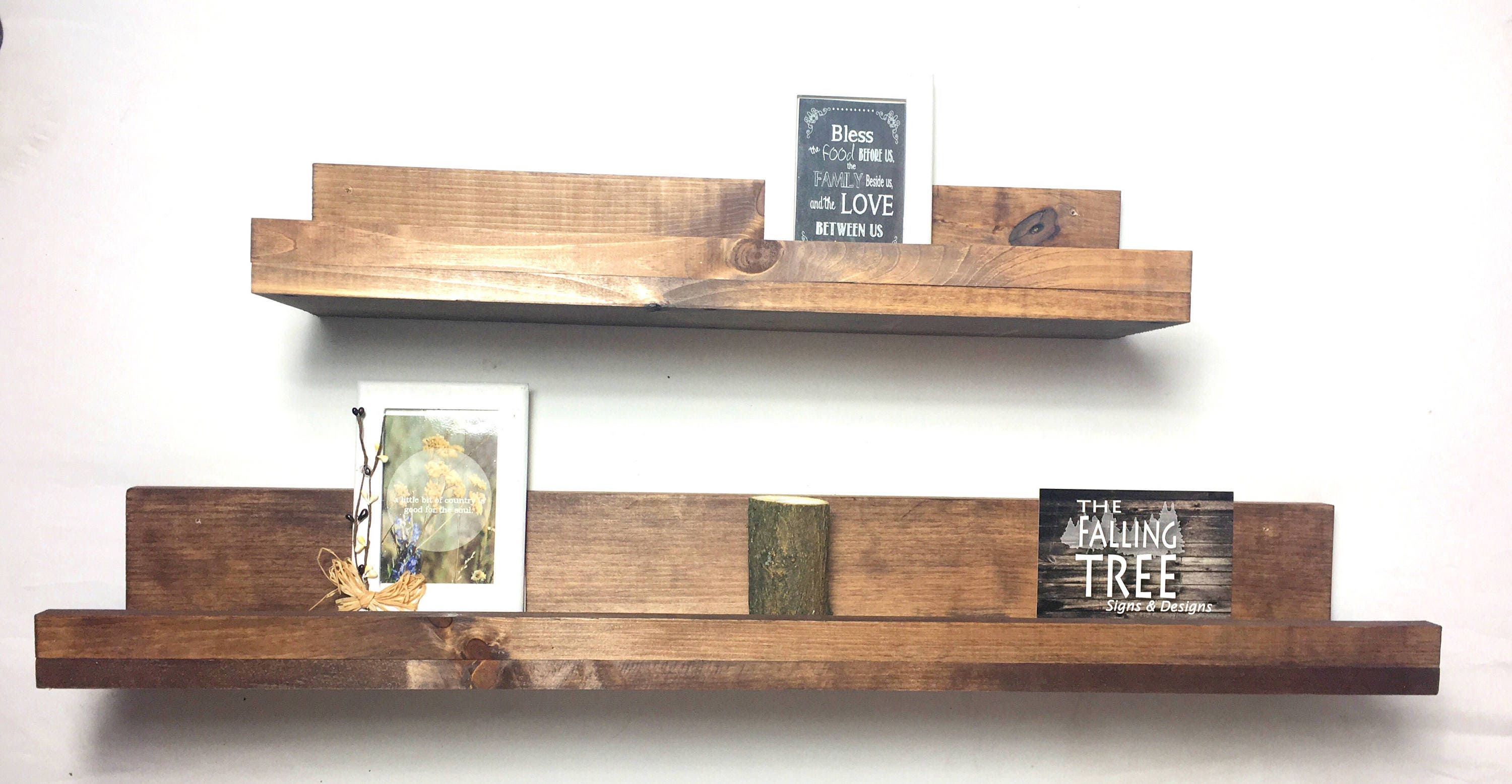 Rustic Floating Farmhouse Lip Shelves Set of 2 Picture Shelf Etsy