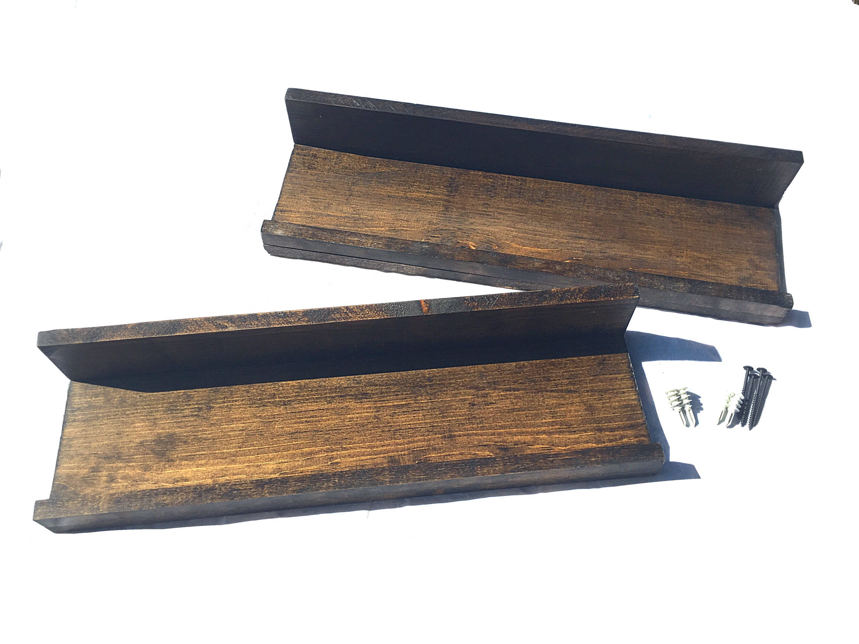 Rustic Floating Farmhouse Lip Shelves set of 2 picture shelf Etsy