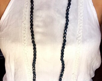 Long Double Wrap Beaded Necklace