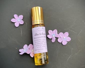 Roll On Perfume: Lilac, Lavender, essential oil, long-lasting fragrance.