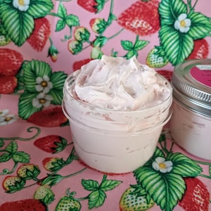 Strawberry Luscious Body Butter, Natural Moisturizer, Smooth, Soft Skin