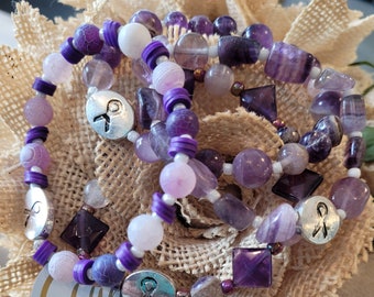 Purple Ribbon Bracelets