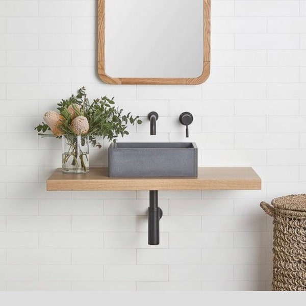 Meuble sous-vasque de style scandinave | Panneau de bois pour salle de bain | Ensemble de salle de bain en chêne | 500 mm | 600 mm | 800 mm ou meuble sur mesure | Conception de salle de bain