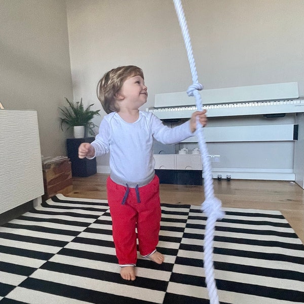 Pure Cotton Climbing Rope | Scandinavian Indoor Outdoor Use | Kids and Adults Playroom | Children Room Pirate Rope | Gym Rope | Great Gift