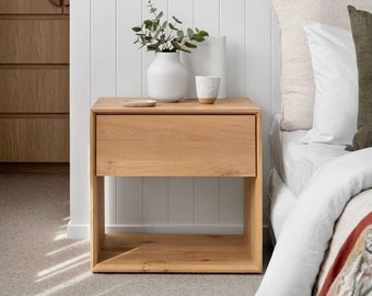 Modern Oak Bedside Drawer | Nightstand with Drawer | Oak Bedside for Bedroom | Handmade Bedside Table