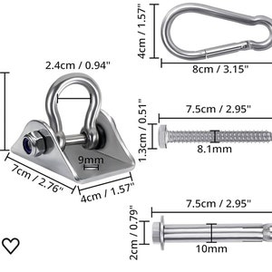 Swing hook for concrete or wooden ceiling | Swing Steel Hardware with Screws | DIY hooks