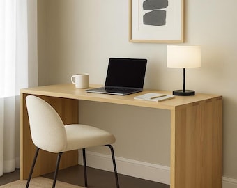 Custom offer for Rob - Solid Oak Desk without drawer  — Japandi Minimalist Writing Desk for Home Office