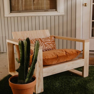 Wooden Lounge Chair Porch Chair Outdoor & Indoor Chair Modern Living Chair House Decor image 1