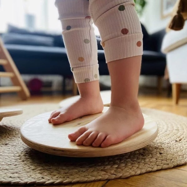 Wooden Balance Board | Playroom Standing Desk | Wobble Board For Kids and Adults | Great gift idea!