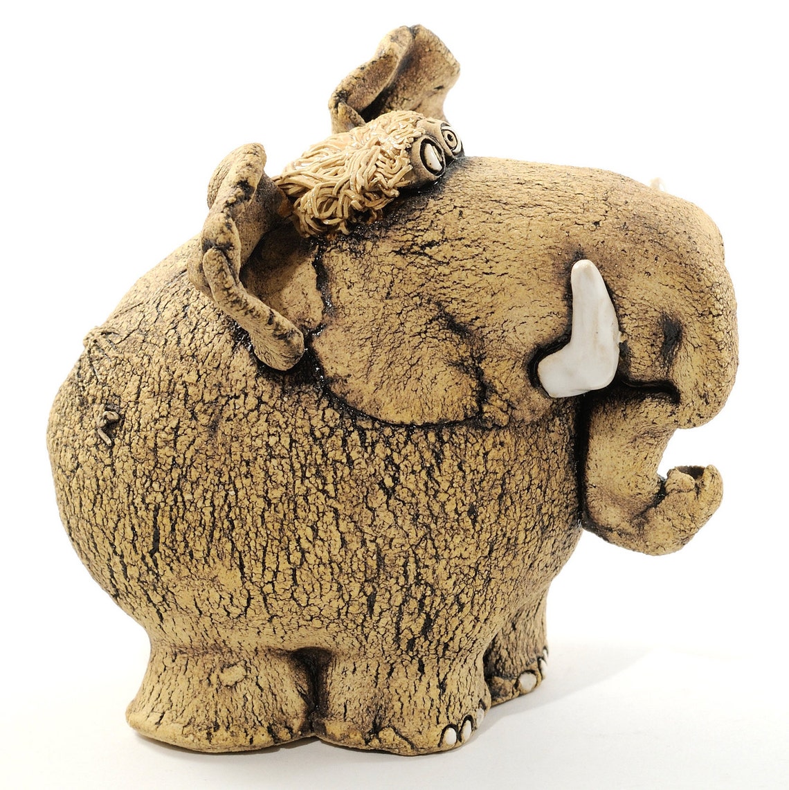 Ceramic elephant figurine Elephant sculpture decor Pottery Etsy