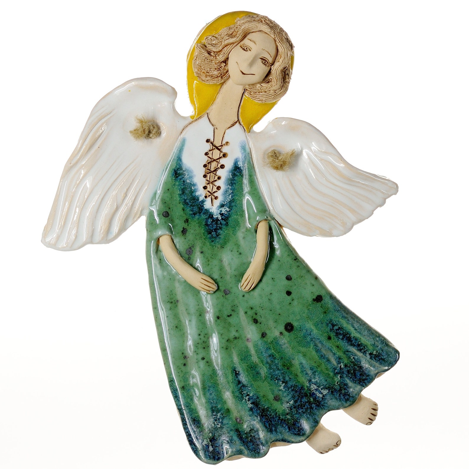 Angel ceramic art Angel wall sculpture Hanging flying angel | Etsy