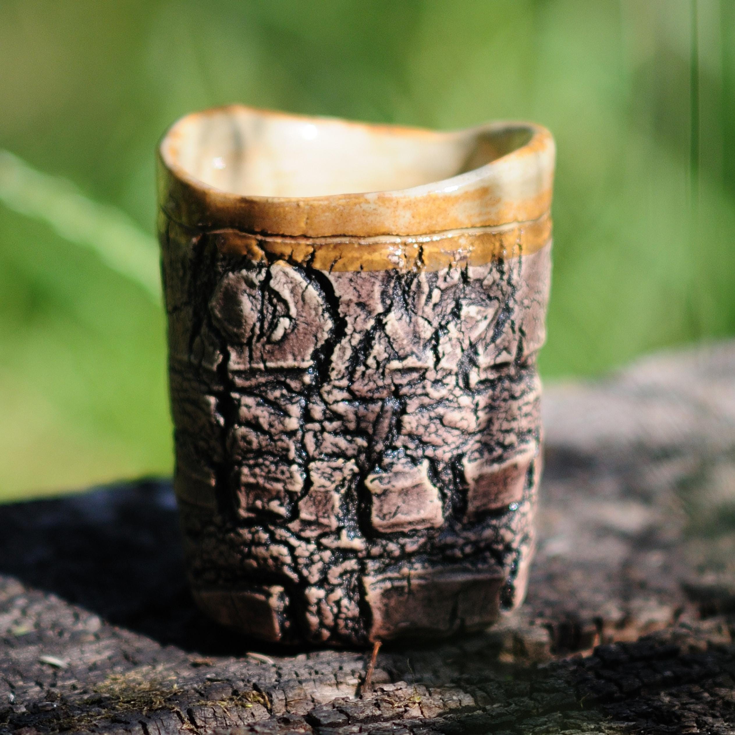 Handmade Ceramic Yunomi Tea Cup: Wabi Sabi Pottery, Espresso Mug