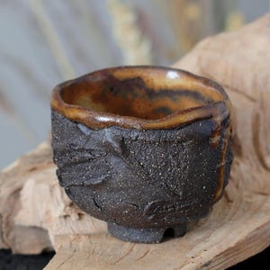 Ceramic Yunomi Cup (100ml \3.4 oz), Handmade Coffee Cup, Kurinuki Tea Bowl, Wabi Sabi Pottery Tumbler,  Espresso cup