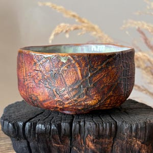 Handmade Ceramic Chawan Matcha Bowl, Wabi-Sabi Stoneware