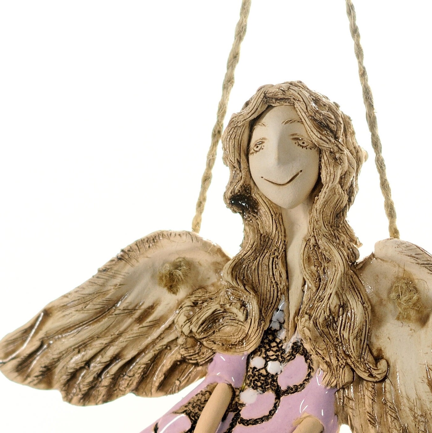 Ceramic Angel wall hanging Flying angel wall art sculpture Etsy