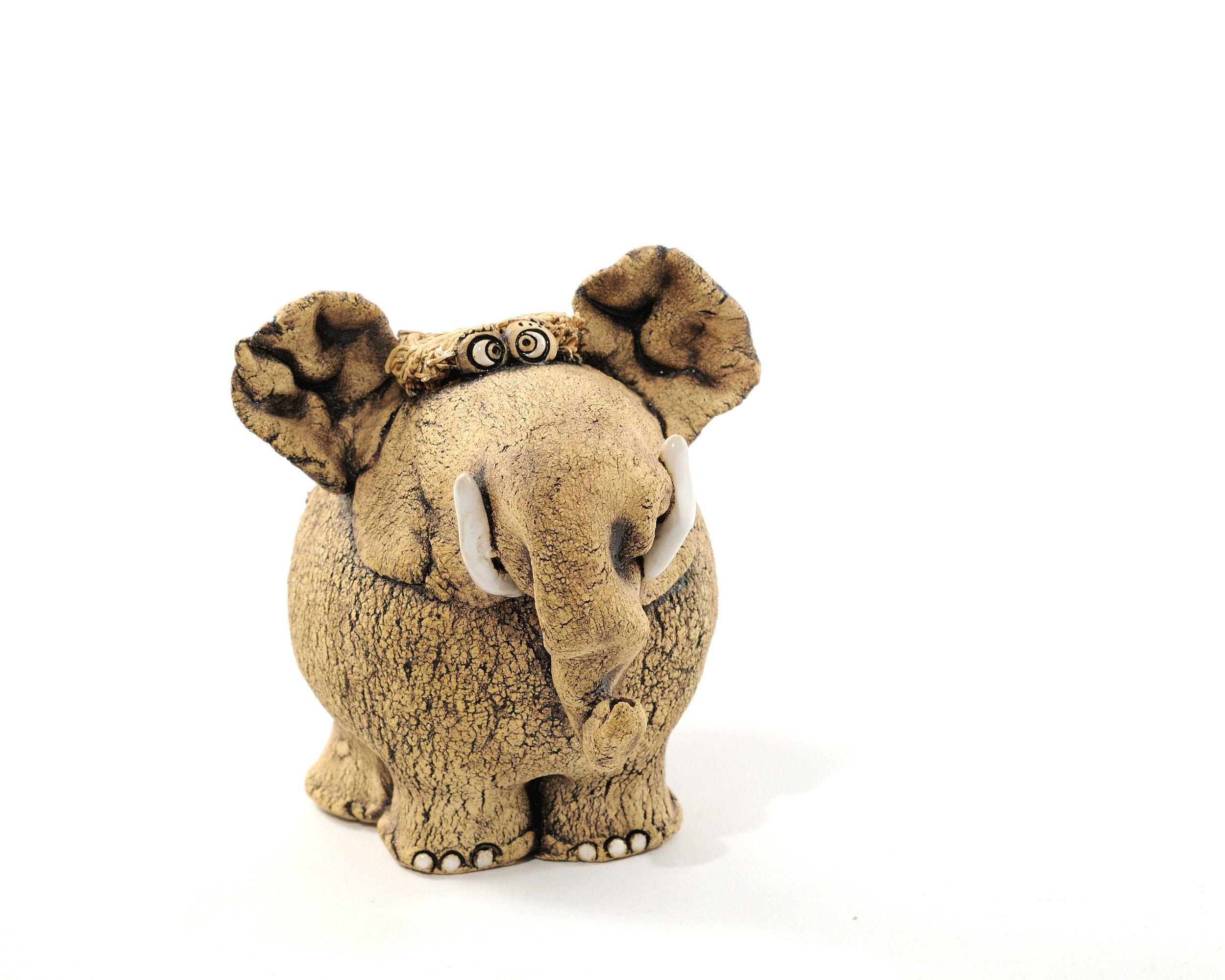 Ceramic elephant figurine Elephant sculpture decor Pottery Etsy