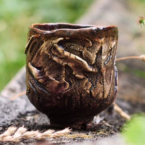 Ceramic Tea Bowl, Handmade Ceramic Wabi Sabi Coffee Cup, Handleless Pottery Mug