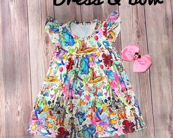 Walt Disney World Inspired Midi Dress in XS 5XL Vintage Retro Inspired WDW Park Hopper