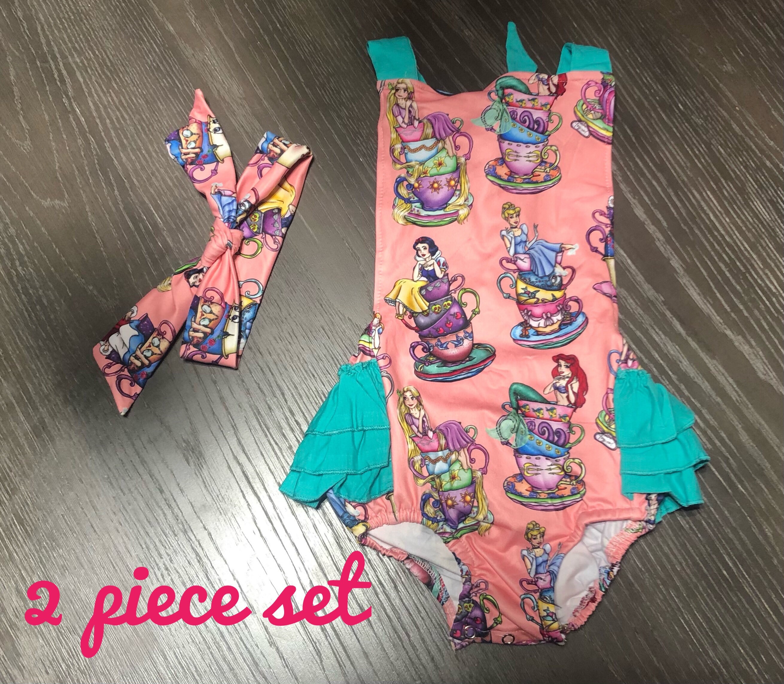 Disney Princess Romper Baby Girl Romper Set Etsy