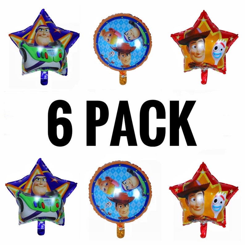 Toy story 6 pack of Foil balloons Jesse Buzz woody forky | Etsy
