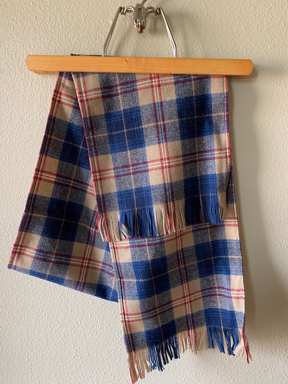 Vintage Pendleton Plaid Wool Scarf