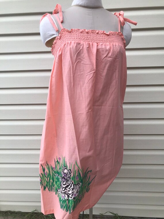 White Tiger 80's Sundress Vintage Beach Coverup