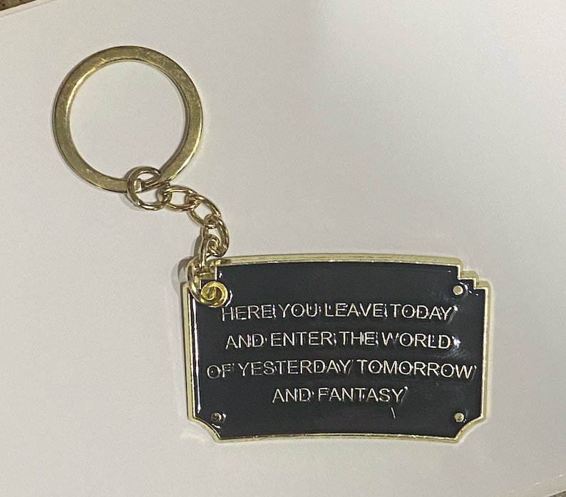 Disneyland Entrance Sign keychain | here you leave today keychain | Disneyland Keychain | Disney world Keychain | Disney Plaque image 4