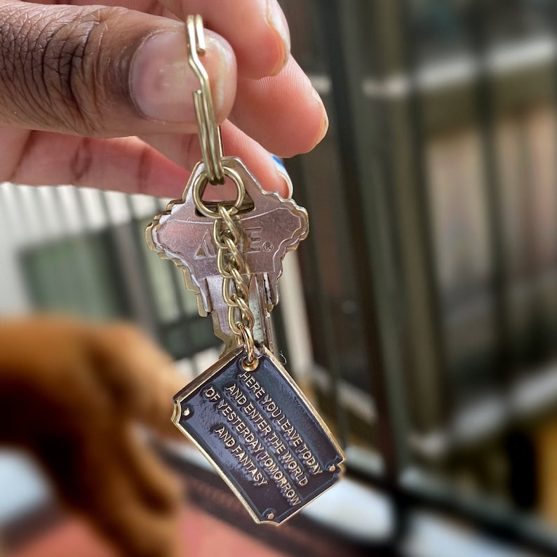 Disneyland Entrance Sign keychain | here you leave today keychain | Disneyland Keychain | Disney world Keychain | Disney Plaque image 1