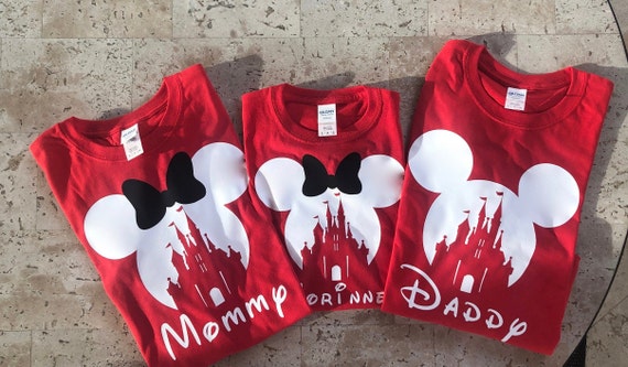 red disney shirt