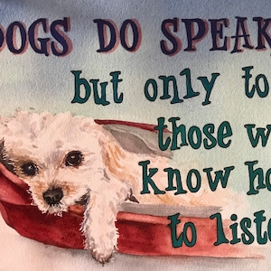 Cavapoo, Cavapoo Geschenk, Haustier Bild, Geschenk für Hundemama, Aquarell Druck Hund, Hunde Zitat, Inspiration Zitat, Hunde sprechen