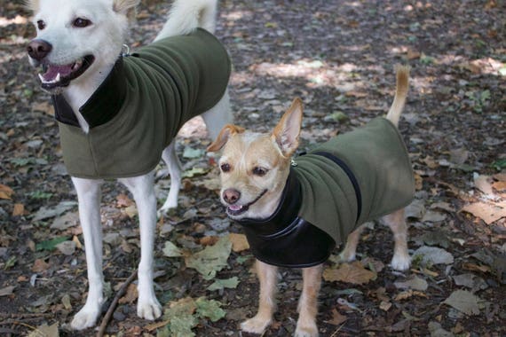 Dog HoodieScarf-Dog Clothes Custom Dog Hoodie with Leather Trim-Dog Fleece Sweater