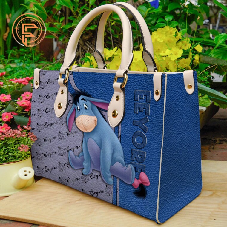 Custom Eeyore Winnie The Pooh Cartoon Leather Bag