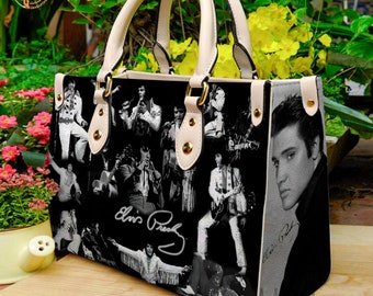 Elvis Presley Leather Bag, King Of Rock n ROll, Elvis Presley Lover's Handbag, Elvis Bag and Purses, Custom Leather Bag, Personalized Bag