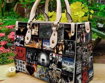 Bolso de cuero vintage Bon Jovi Music, bolso de amante Bon Jovi, bolso y monederos Bon Jovi, bolso de cuero personalizado, bolso de mujer, bolso personalizado