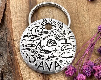 Dragon Dog Tag: Custom Pet ID, Fantasy Collar Tags, Personalized, Dragons