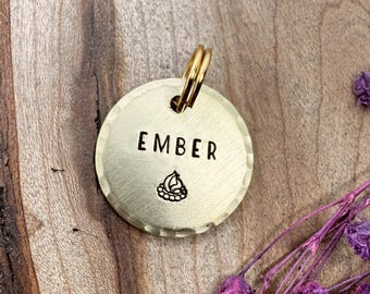 Small Campfire Pet Tag: Custom Dog and Cat ID, Camping Design, Minimalist