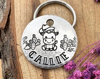 Cowboy Dog Tag: Custom Pet ID, Cowgirl, Cow Personalized, Western