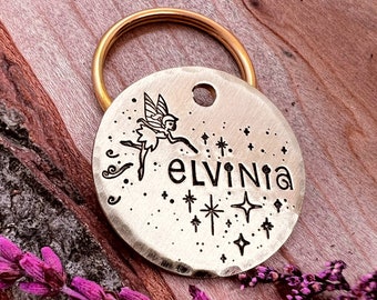 Fairy Dog Tag: Fae Design, Magic, Stars, Pixie, Personalized Pet ID