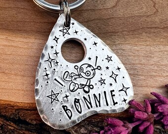 Planchette Pet Tag: Custom Pet ID for Dogs, Halloween, Voodoo Doll, Ouija Board, Personalized