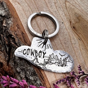 Cowboy Hat Dog Tag - Cowgirl - Country - Woody - Hand Stamped Dog Tag - Custom - Personalized - Farm Dog - Country Dog- Desert - Cactus