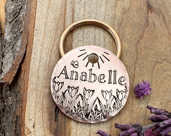 Tulip Dog Tag: Personalized ID for Dogs, Tulips, Flowers, Custom Identification