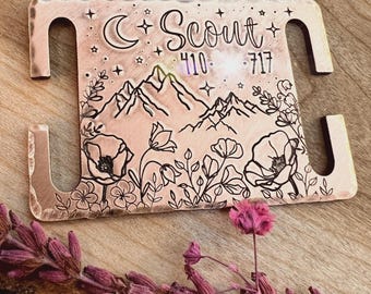Personalized Noiseless Dog Tag: Wildflower Poppies Slide-On Collar Charm