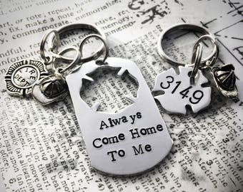 Firefighter Gift, Saint Florians Cross, Gift for Firefighter, Hand Stamped, His and Hers, Firemans Wife, First Responder Gift, Gift for him