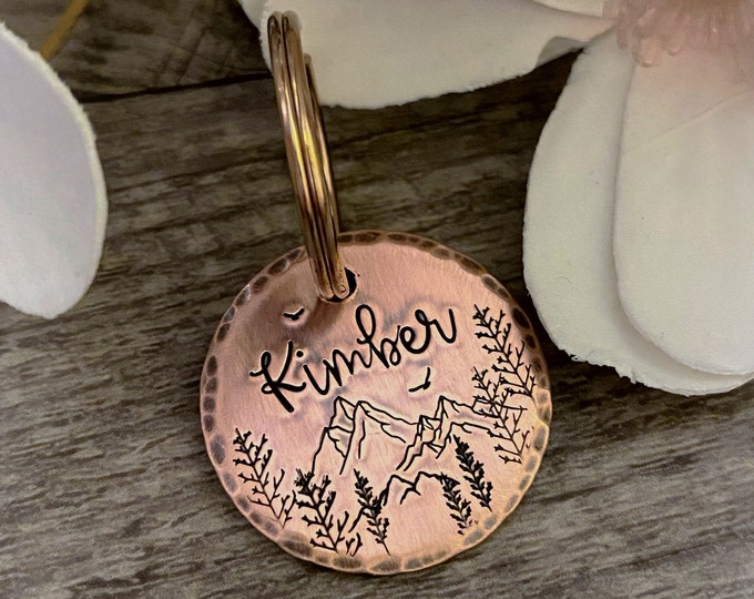 Custom Dog Collar Tag Hand Stamped Dog Tag Personalized Pet Name Tag Pet ID Tag Engraved Dog Mom Dog Tag New Pet