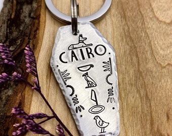 Egyptian Dog Tag: Hieroglyphs, Pharaoh, Sarcophagus, Coffin, Sphinx, Personalized Pet ID