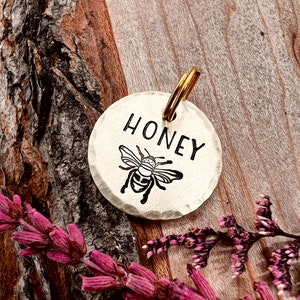 Small Bee Pet Tag: hommelontwerp, honing, gepersonaliseerde identiteitskaart voor honden en katten