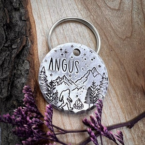 Pet ID Tag - Dog Tag - Dog Collar Tag - Pet Name Tag - Yeti - Bigfoot - Hand Stamped Dog Tag - Custom - Engraved - Personalized - Sasquatch